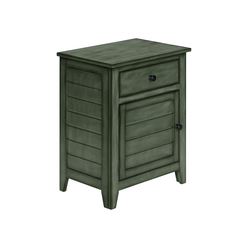 Table d'appoint en placage antique, convenant à la table de chevet de la chambre à coucher et au côté du salon avec compartiments de rangement inclus, ou table