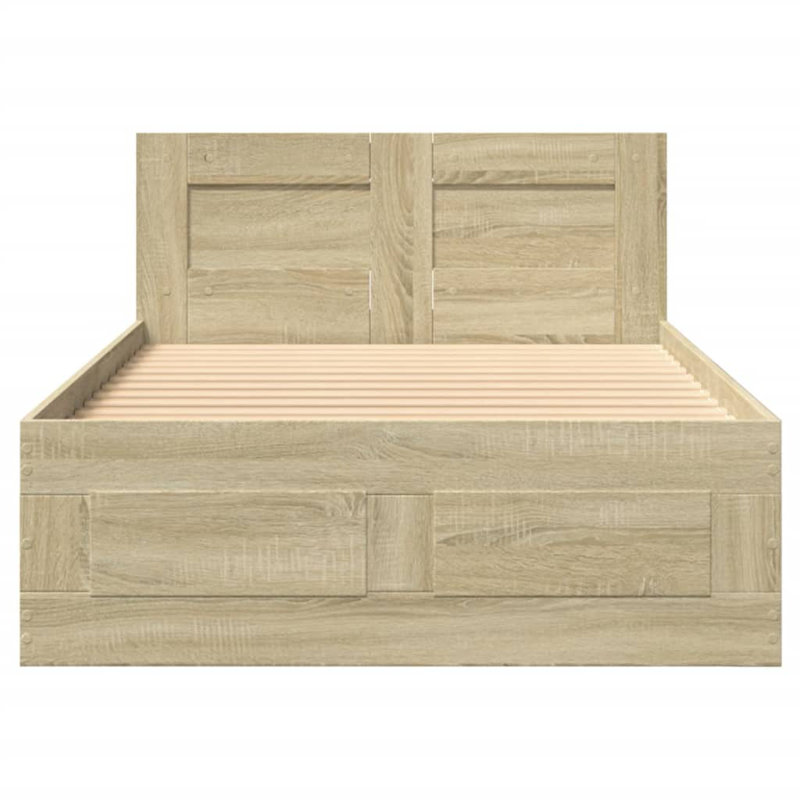 Storage Bed, European Single (90 x 200 cm), Sonoma Oak