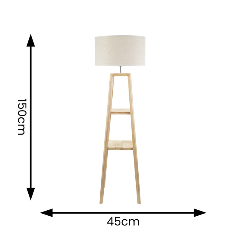Asteria 150cm Natural Traditional Floor Lamp, Yes