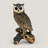Owl Garden Statue with Branch Base