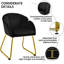 Flower Shape Tub Chair with Golden Metal Legs -675051649