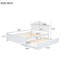 Lit plateforme en bois blanc avec tête de lit et lit gigogne simple - Structure solide, pas de sommier tapissier pleine grandeur, espace facile à utiliser, facile à assembler-130155412