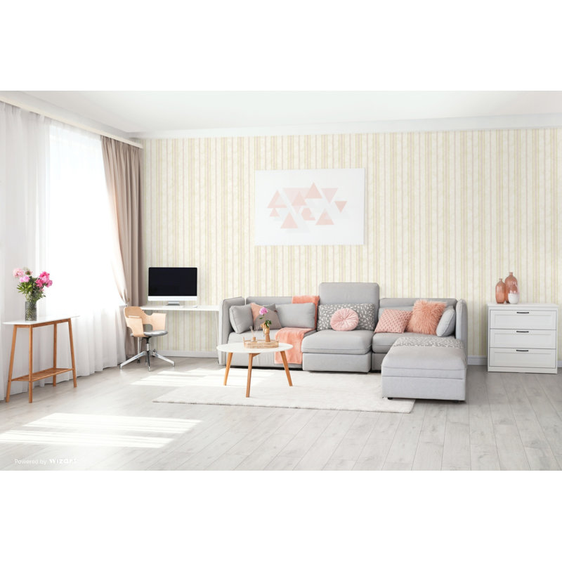 Rouleau de papier peint rayé L 32,97 pi x l 20,87 po, Mauve