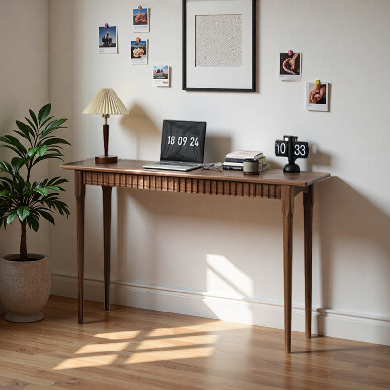 Walnut Narrow Strip Depth 15.74-inch Writing Desk, 29.52" H x 47.24" W x 15.74" D