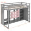 Lit mezzanine multifonctionnel en bois massif pour des chambres élégantes et peu encombrantes