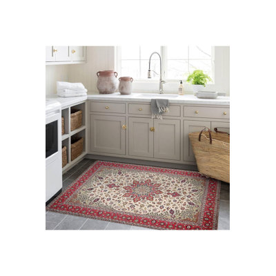 Northern Collection Border Detailed  Patterned Woven Base Decorative Rug