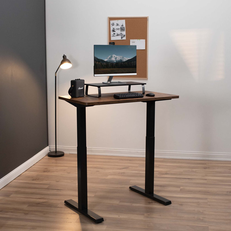 Adjustable Standing Desk, Black/Black, 43" W