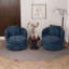 Fauteuil demi-tonneau pivotant en chenille Modern (ensemble de 2)-376666030