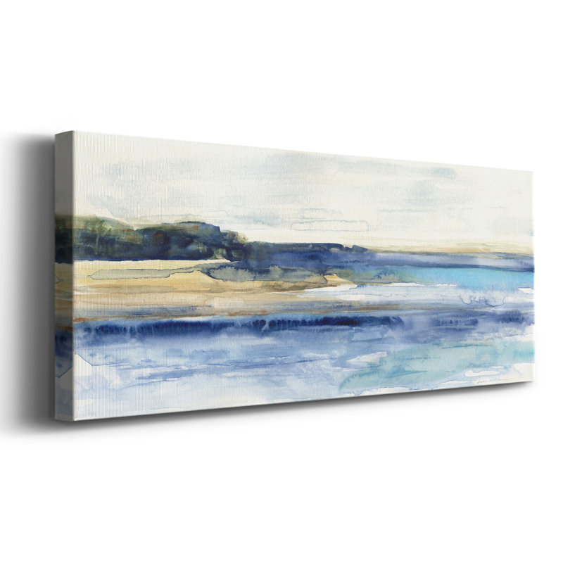Baie indigo sur toile tendue, H 24 po x l 60 po x P 1,5 po