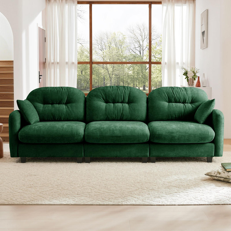 Canapé modulaire à assise en tissu chenille de haute qualité, Vert
