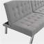 Structure en bois, pieds en acier inoxydable, futon, canapé gris