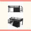 Lit simple mezzanine bas avec espaces de rangement multiples-125766217