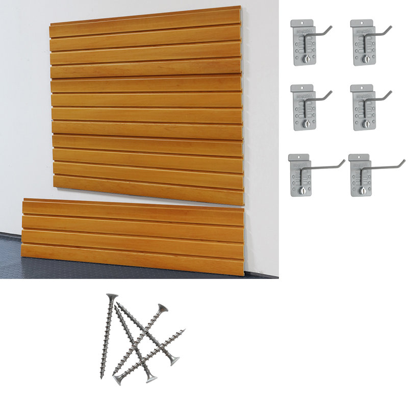 Slatwall Medium Basic Duty Starter System, Golden Oak