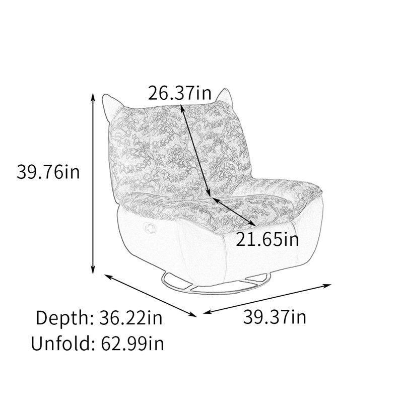 Manual Ergonomic 360° Rotating Chenille Recliner