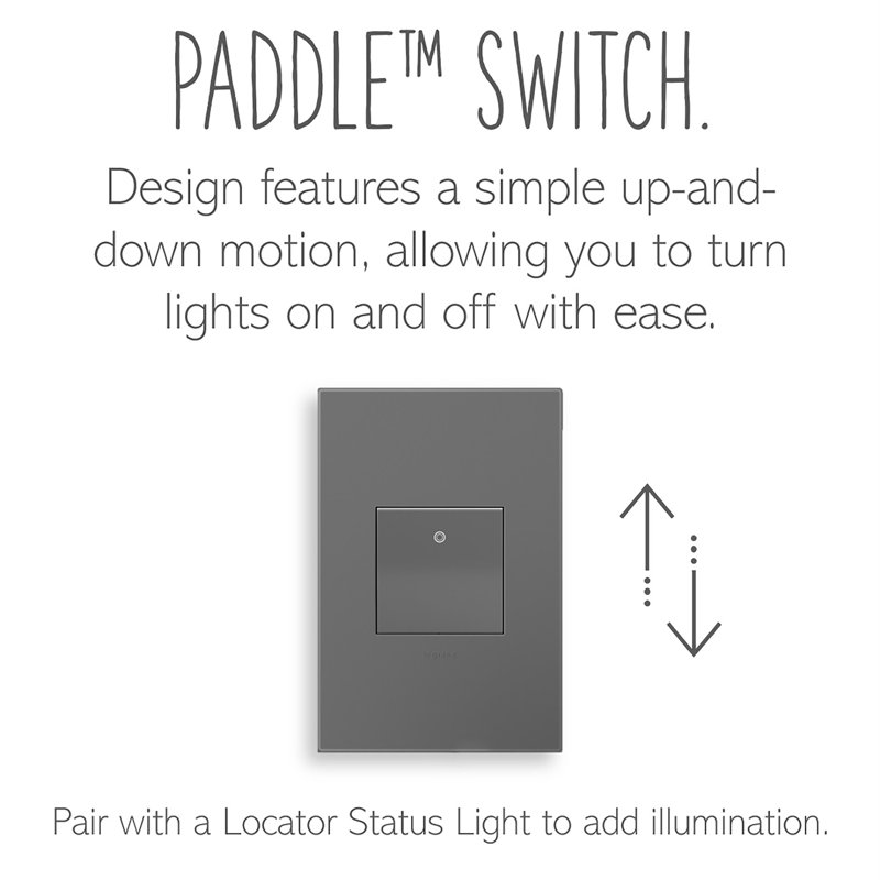 Adorne® Paddle 15 Amp 277V 4-Way Light Switch with Microban, Magnesium