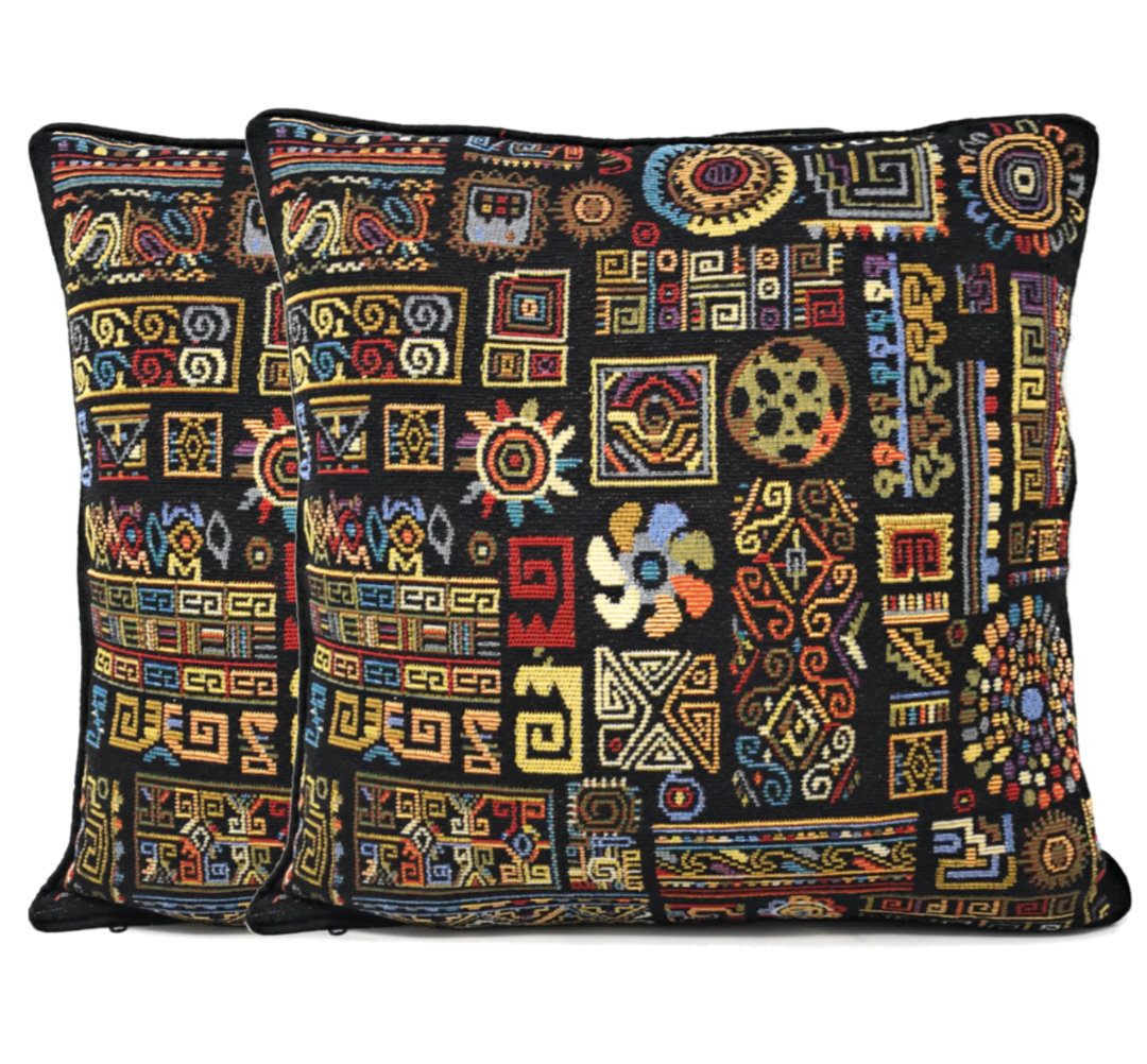  Ethnic Ornaments Throw Pillow Cover (Set of 2) DaDa Bedding