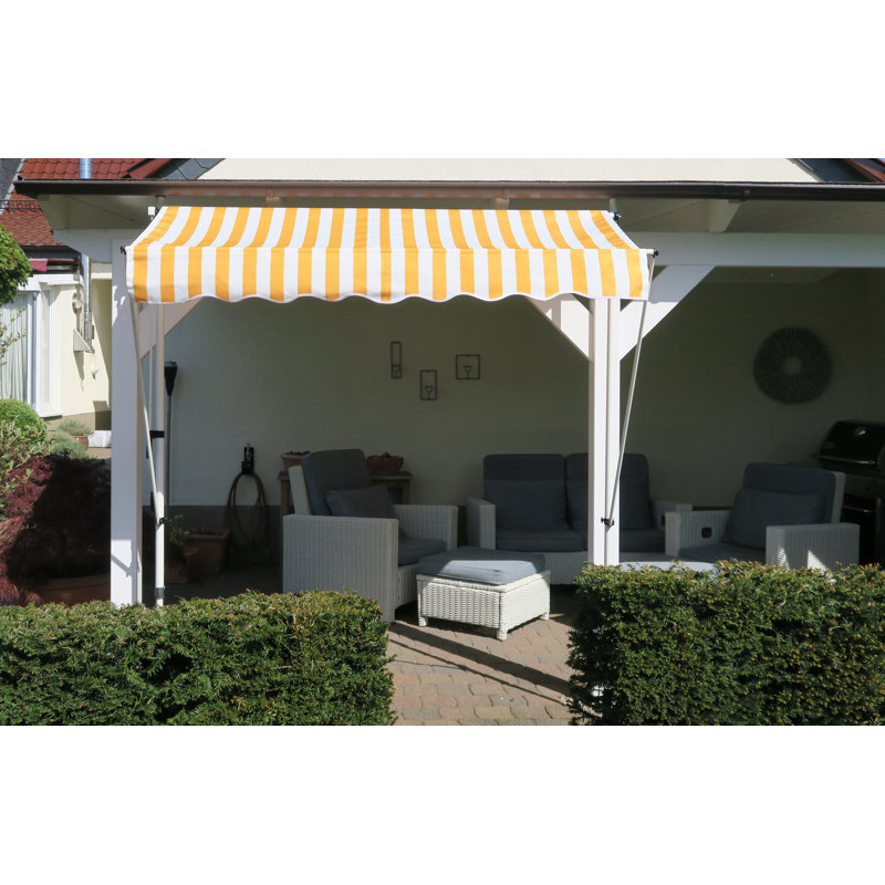 Dakota Fields 2.5cm W x 1.3cm D Fabric Yellow Cover Retractable Patio Awning