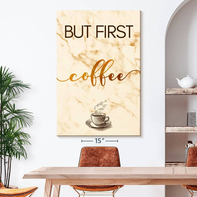 «Coffee Cup First» sur toile, H 51 po x l 34 po x P 1,25 po