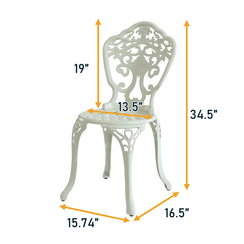 Ensemble de 2 chaises bistro Barkev, Blanc