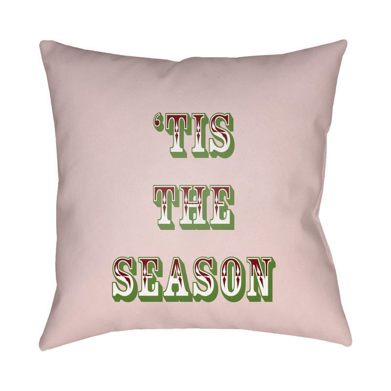 Throw Pillow, 18" H x 18" W x 4" D, Pink / Red / Green
