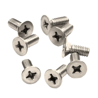 Brixwell PS615BR 6 x 15mm Cover Plate Flat Head Phillips Screws 9/16" Length Polished Brass Finish Pack of 8 