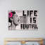 Life Is Beautiful by Banksy - Wrapped Canvas Print-211411729
