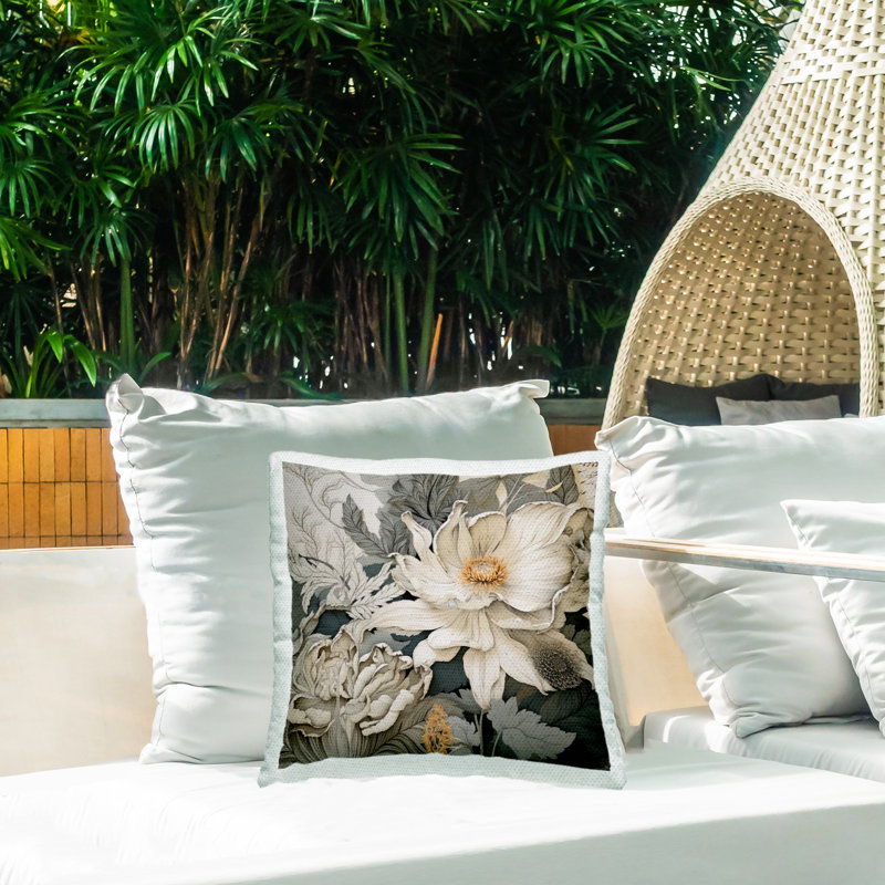 Floral Outdoor Throw Pillow