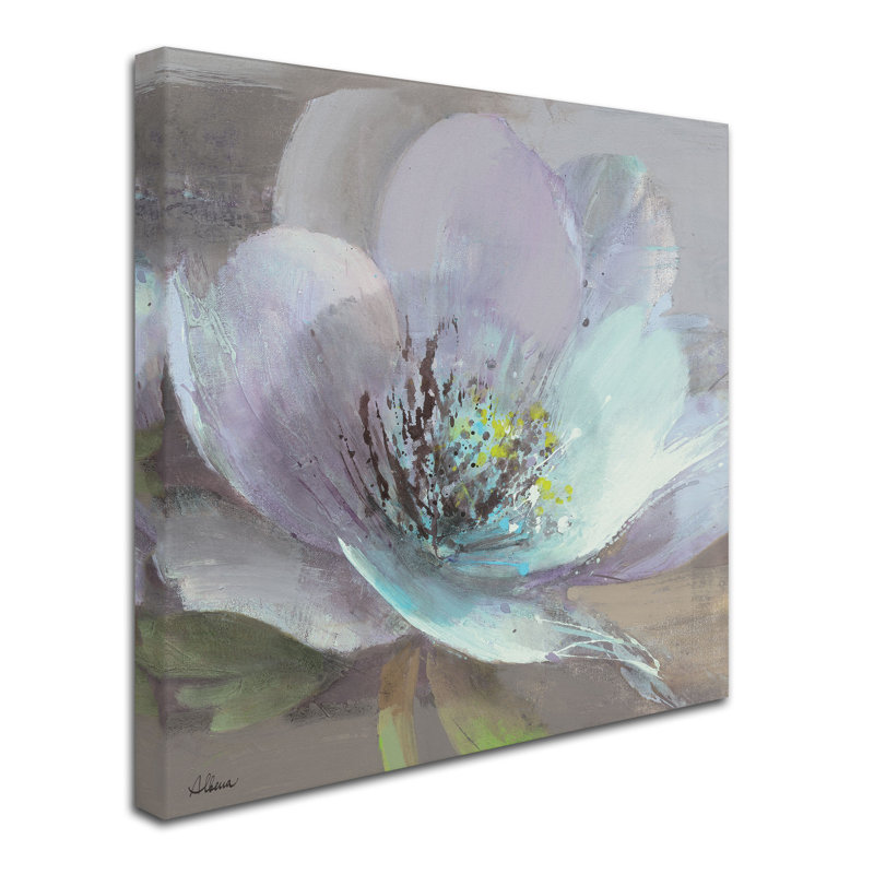 Albena Hristova Light Blue and Purple Floral Canvas Art