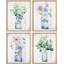 Fleurs sauvages dans les vases, plantes botaniques florales, impression sur papier, 4 pièces-97782282-97782284