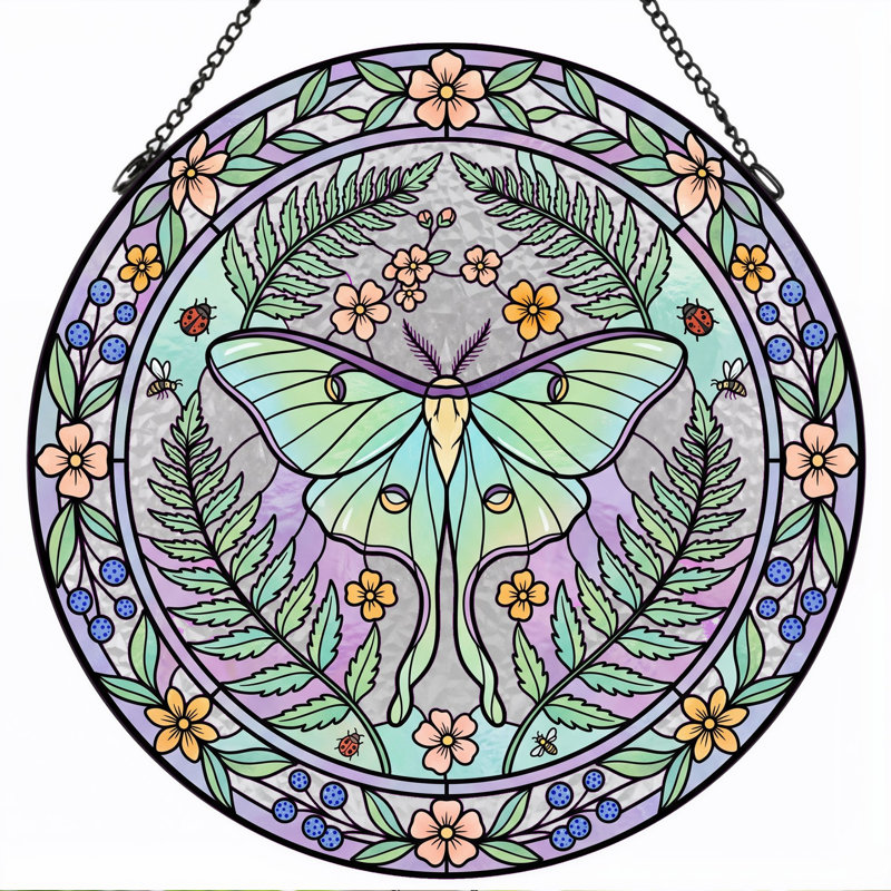 Panneau de vitrail Moth Garden, 7,8 H, H 7,8 po