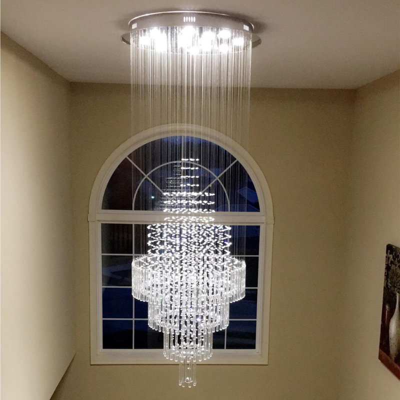 18-light Large Modern Luxury Crystal Chandelier Raindrop Flush Mount Ceiling Light