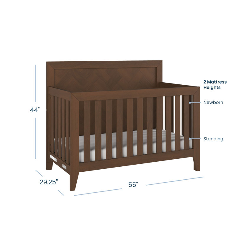 Lit de bébé convertible 4-en-1 Kieran, Châtaignier grillé