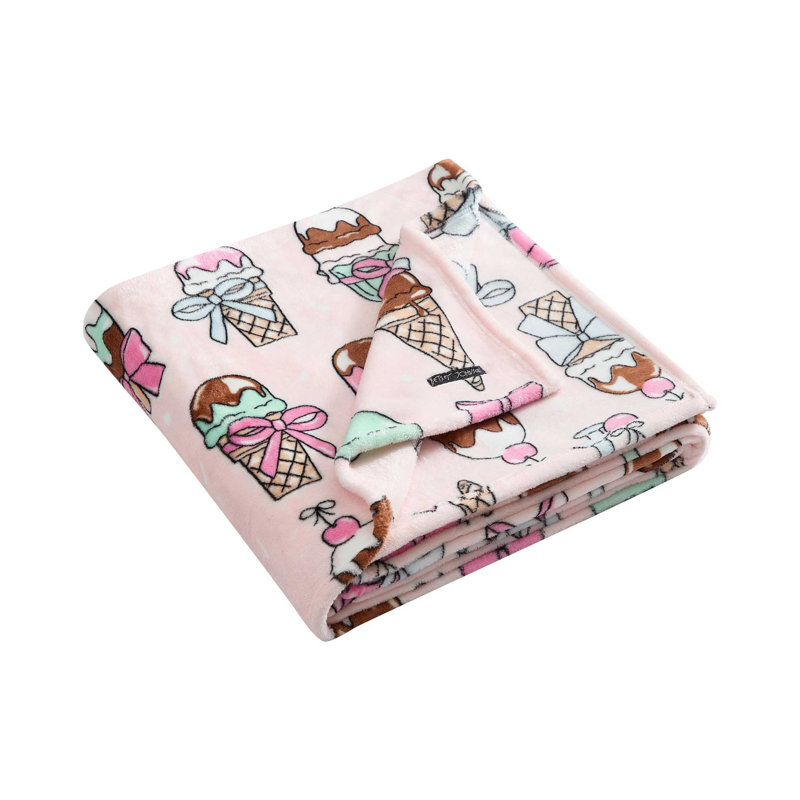 Couvertures en molleton doux Betsey Johnson, Jeté, Crème glacée Coquette rose