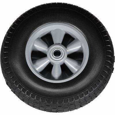 Solid PU Run-Flat Tire Wheel, 10", 2-Pack, 180 lbs Dynamic Load, 220 lbs Static Load, Flat Free Tubeless Tires and Wheels for Hand Truck, Utility Cart, Dollies, Garden Trailers, Various Carts