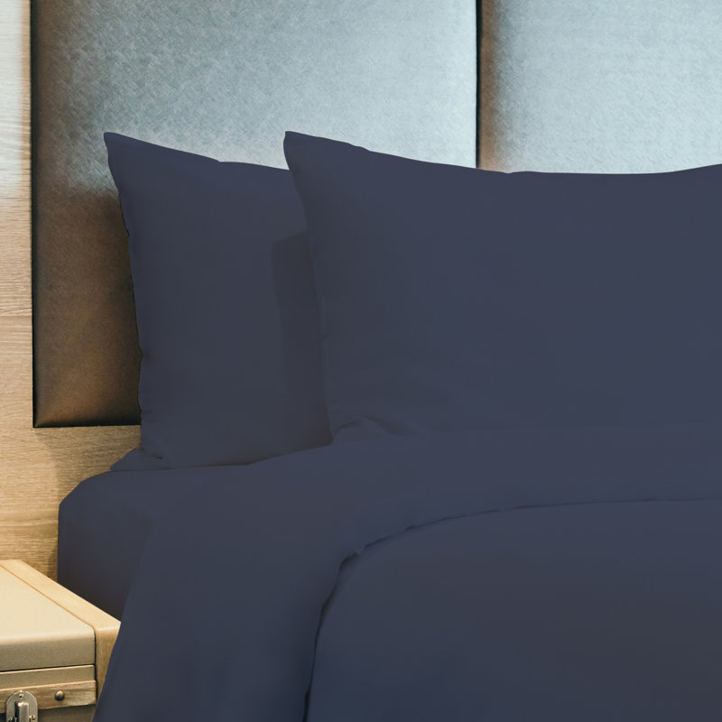 Ensemble de draps en micro-fibre, Marine, Ensemble de draps pour taille de lit grand avec un
