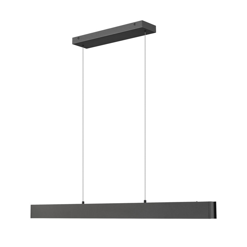 Lustre linéaire 1 lumière Dunkley, Noir mat, H 3 po x l 45 po x P 4,5 po