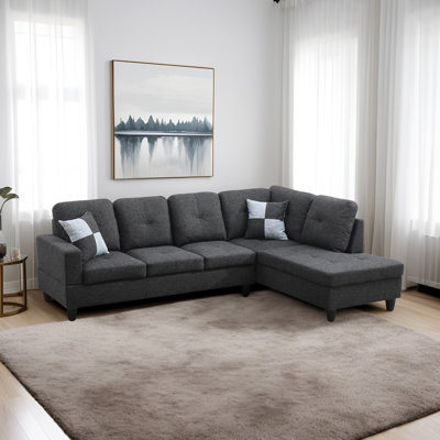 Milovanka Velvet L-Shaped Sectional Right Hand Facing