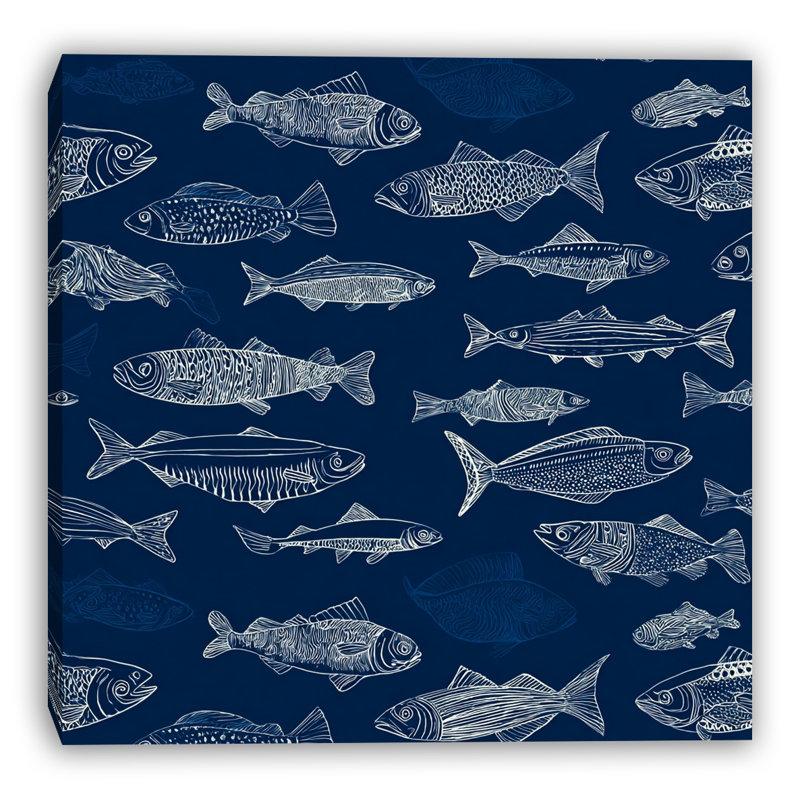 Marine Line Symphony, toile tendue sur toile, H 40 po x l 40 po x P 1,5 po