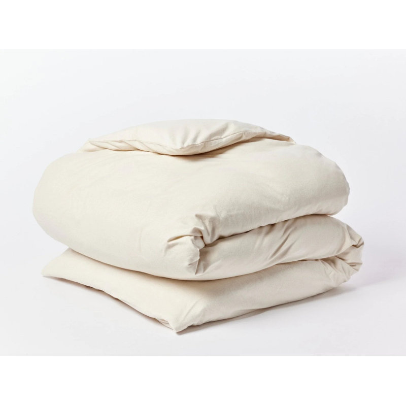 Cloud Modern & Contemporary Cotton Flannel Duvet Cover, Full/Queen Duvet Cover, Undyed
