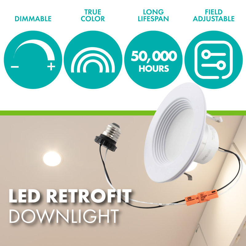 Adjustable White LED Recessed Downlight Retrofit Kit