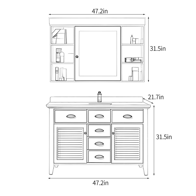 Armoire de salle de bain américaine.