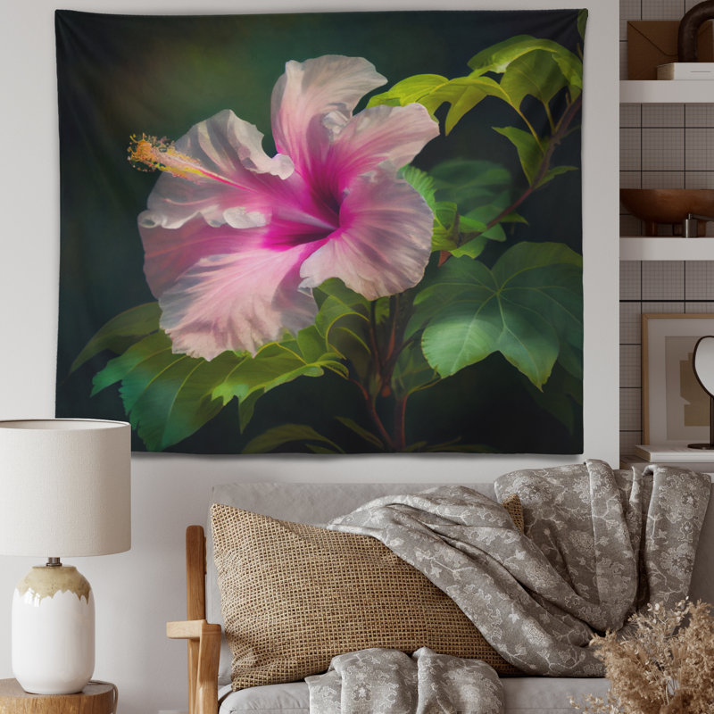 Tapisserie murale florale «Hibiscus III», H 50 po x l 60 po