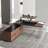 71.5" Modern Standing L-Shape Desk with Side Cabinet and lifter Desktop (Table Top Has No Pre-Drilled Holes)-1369162907