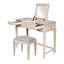 Ensemble de meuble-lavabo en bois massif avec tabouret et miroir Andalusia-26161111