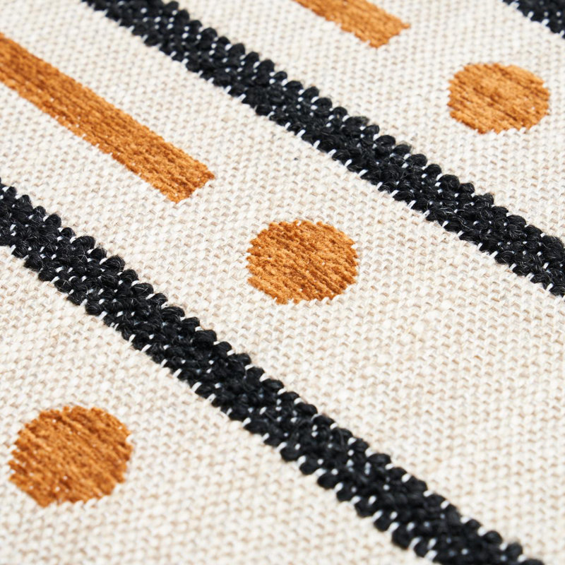 Serapo Rustic Weave Fabric, Carbon/Ochre