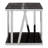 Silver Side Table With Black Marble Top