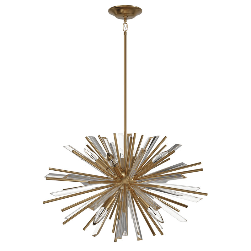 Palisades 6 - Light Chandelier, Antique Brass
