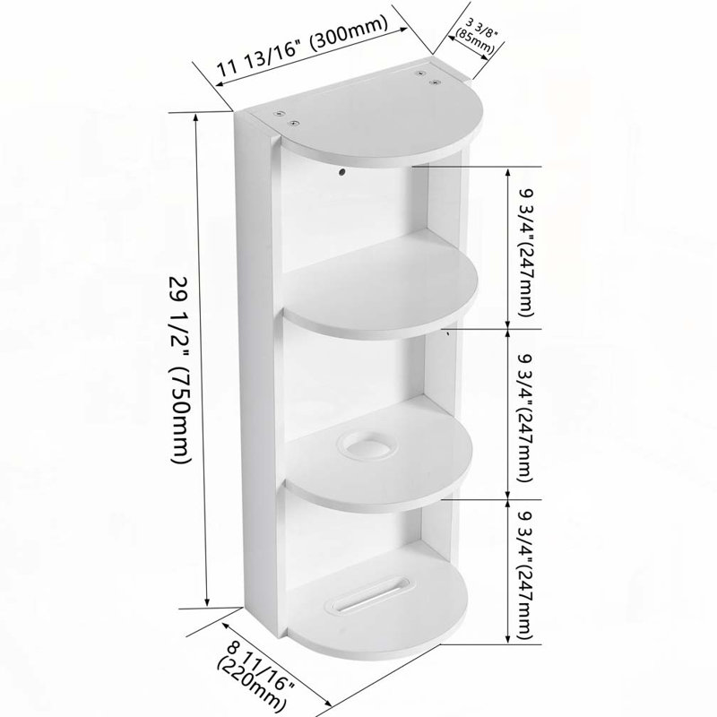 Bathroom Wall-Mounted Storage Rack, Float Mounting Design