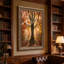 «Tree with Exposed Roots in Golden Autumn Forest», art mural-133478355