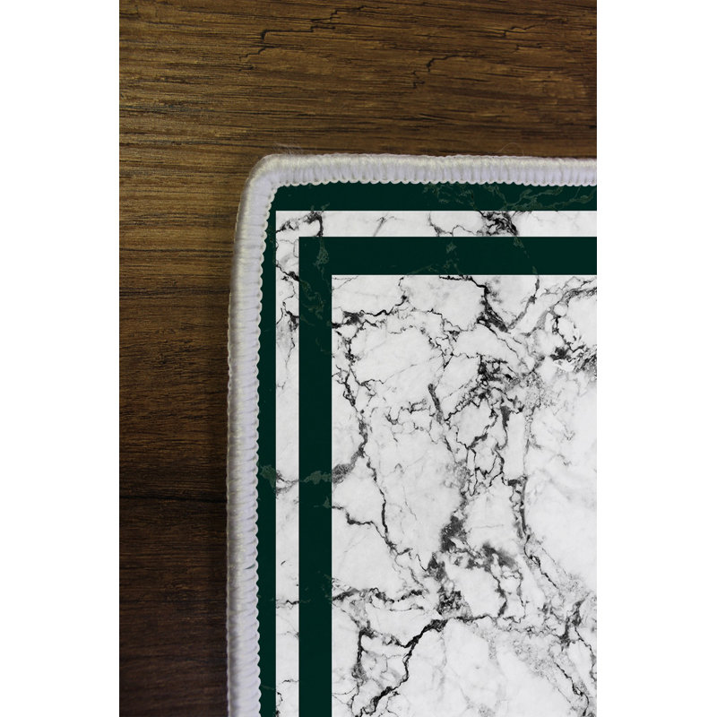 Premium Non-Slip Area Rug, 2.6 x 4.0 Feet, 100% Polyester, Antibacterial, Eco-Friendly | Machine Washable, 650 g/m², 0.16 in Pile Height, Digital Printing | Ideal for Living Room & Bedroom, Soft White Design